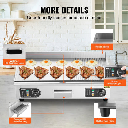 HT-822 -  A3 Iron Electric Griddle with Adjustable Temp Control