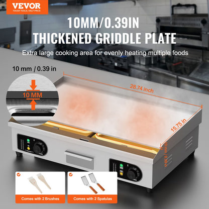 HT-820 - 28.74"x15.75" VEVOR Electric Griddle with Adjustable Temp Control