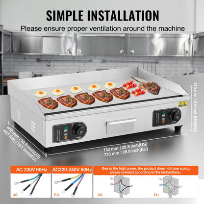 HT-820 - 28.74"x15.75" VEVOR Electric Griddle with Adjustable Temp Control