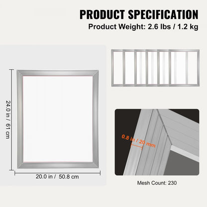 010136778124 - 20x24" VEVOR Screen Printing Kit for Versatile DIY Projects
