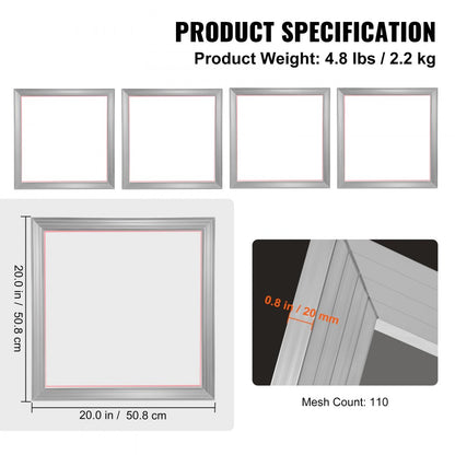 010414395072 - 20x20 Inch Aluminum Screen Printing Kit for Beginners
