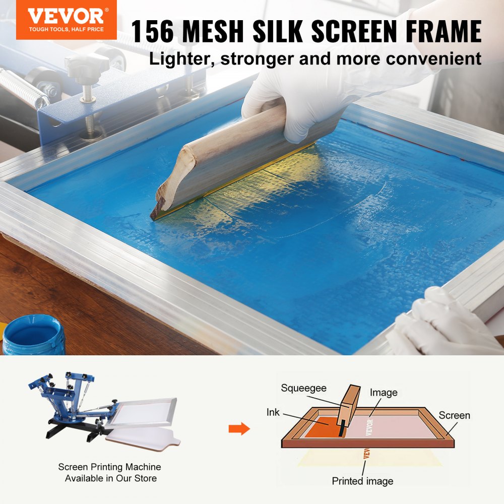 010771594923 - Beginner-Friendly 10x14" VEVOR Screen Printing Kit with Durable Frames