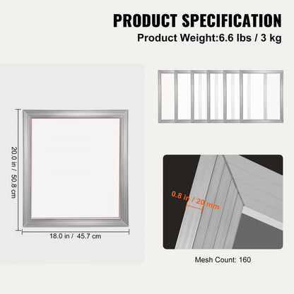 010288330861 - 18x20" DIY T-Shirt Screen Printing Kit with 6 Frames