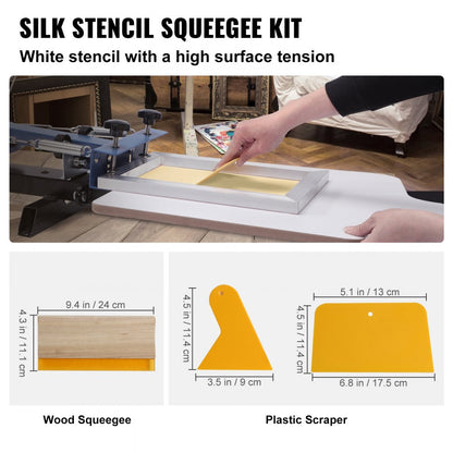 010236589930 - Beginner-Friendly Silk Screen Printing Kit with Aluminum Frames