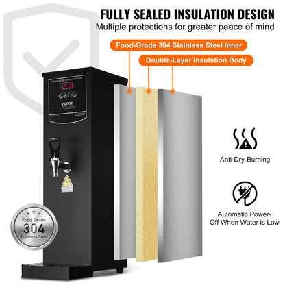 KW-15SA - 50L Electric Hot Water Dispenser with Steel Body and Temperature Control