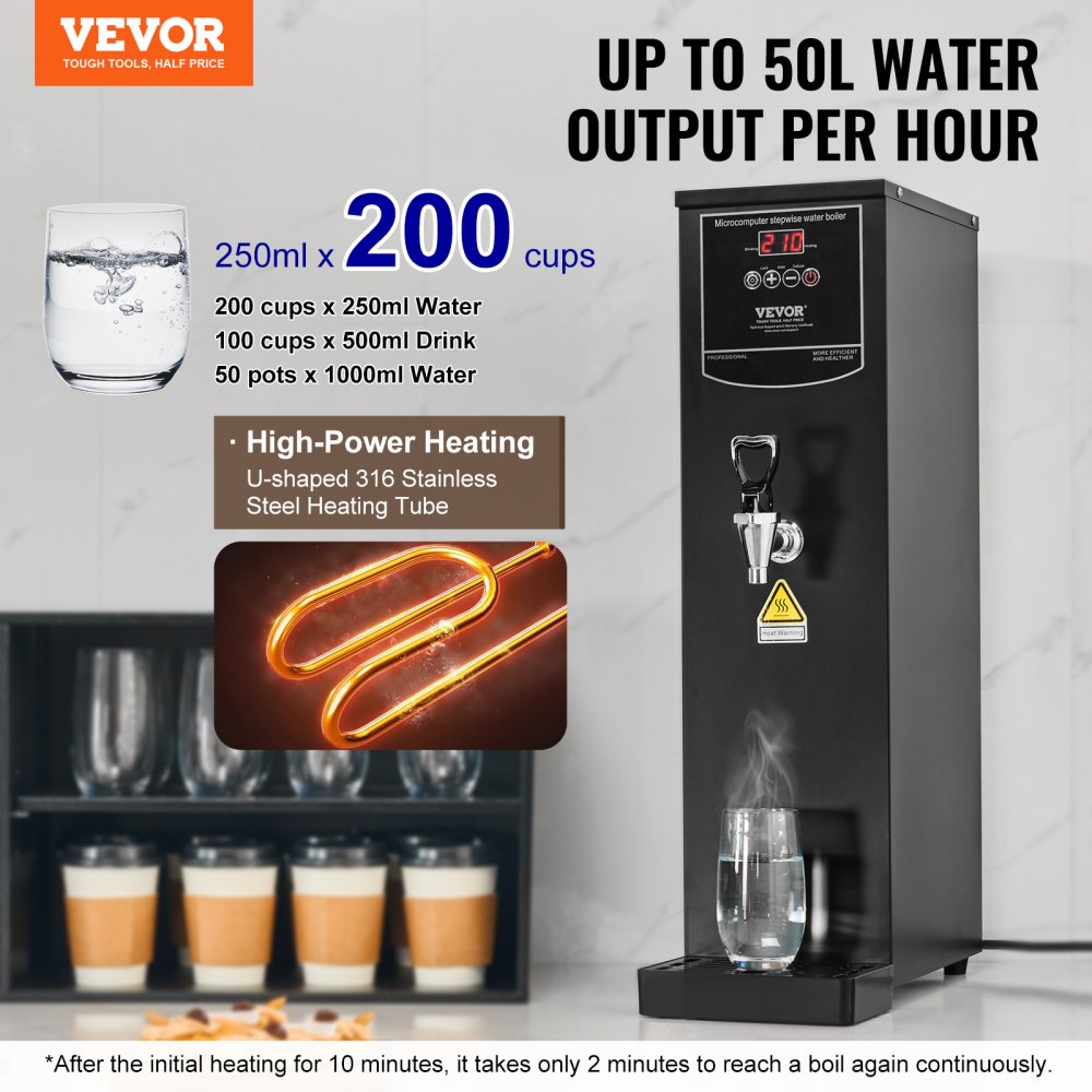 KW-20SA - 20L Stainless Steel Hot Water Dispenser with LED Display