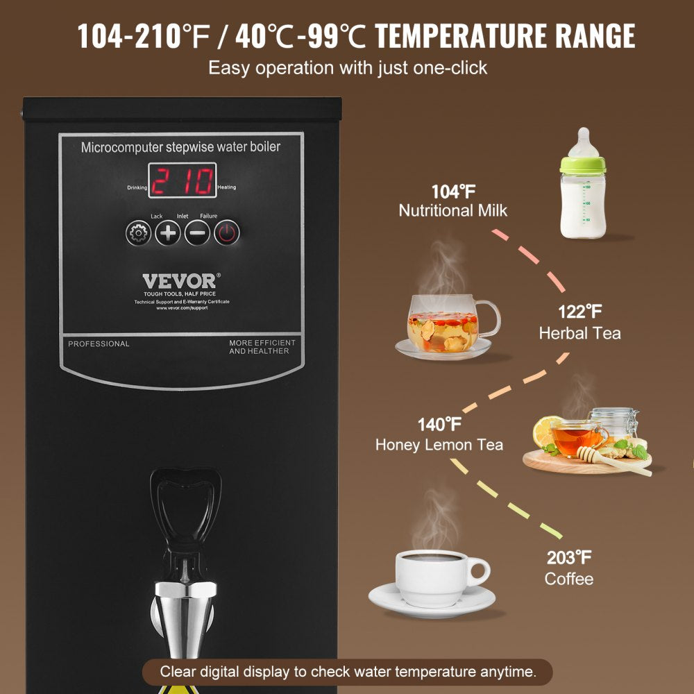 KW-20SA - 20L Stainless Steel Hot Water Dispenser with LED Display