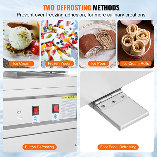 CBJF-1DC-350 - 350mm Stainless Steel Fried Ice Cream Roll Maker