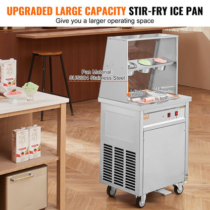 CBJF-1DC-350 - 350mm Stainless Steel Fried Ice Cream Roll Maker