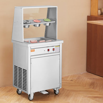 CBJF-1DC-350 - 350mm Stainless Steel Fried Ice Cream Roll Maker