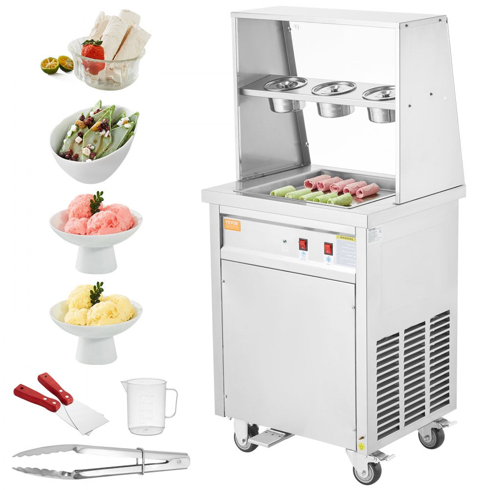 CBJF-1DC-350 - 350mm Stainless Steel Fried Ice Cream Roll Maker