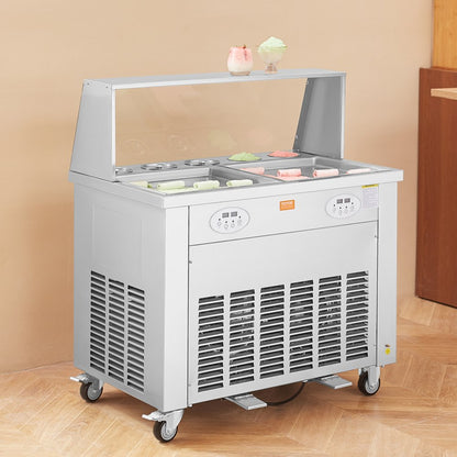 CBJF-2D5B - Stainless Steel 13.8" Ice Cream Roll Maker with Rapid Cooling