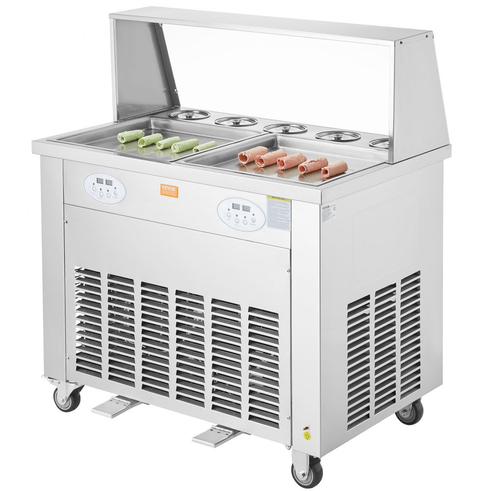 CBJF-2D5B - Stainless Steel 13.8" Ice Cream Roll Maker with Rapid Cooling