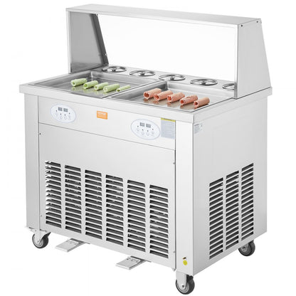 CBJF-2D5B - Stainless Steel 13.8" Ice Cream Roll Maker with Rapid Cooling