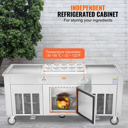 CBJF-2D10A - Rapid Cooling Fried Ice Cream Roll Machine with Defrost Options