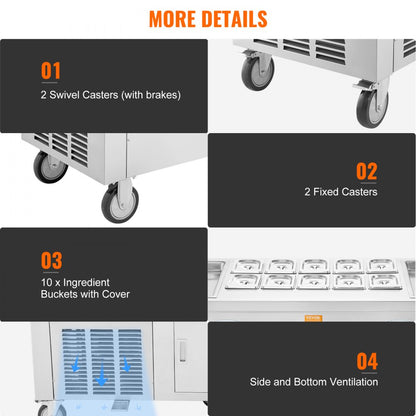 CBJF-2D10A - Rapid Cooling Fried Ice Cream Roll Machine with Defrost Options
