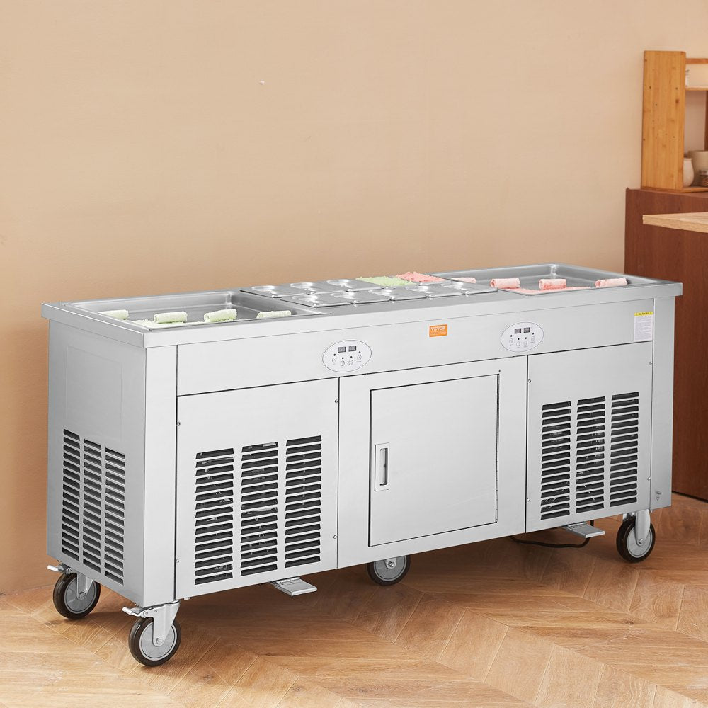 CBJF-2D10A - Rapid Cooling Fried Ice Cream Roll Machine with Defrost Options