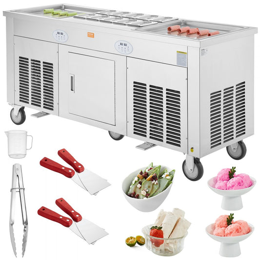 CBJF-2D10A - Rapid Cooling Fried Ice Cream Roll Machine with Defrost Options