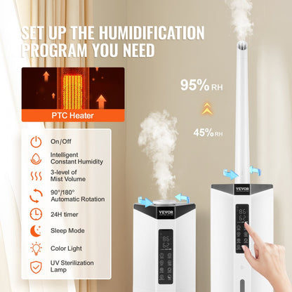 HQ-JS2316-R - VEVOR 2.4 Gal Multi-Mode Humidifier for Comfort & Plants