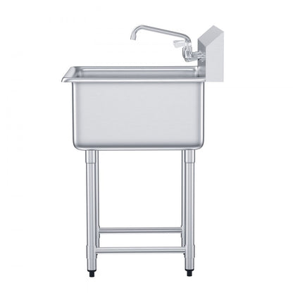 S1C-242413 - Durable Stainless Steel Prep Sink for Commercial Use