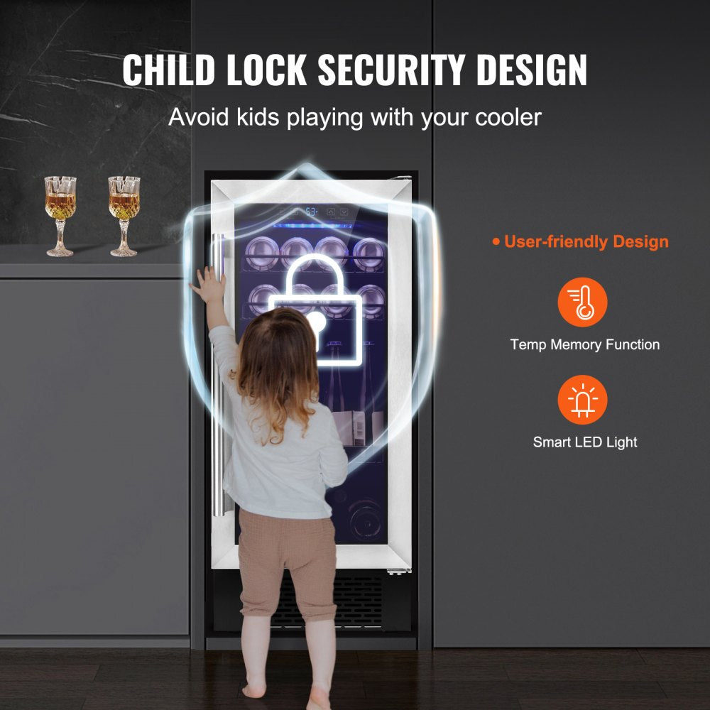 SC-90W - Efficient 96-Can VEVOR Wine Cooler with Frost-Free Air System