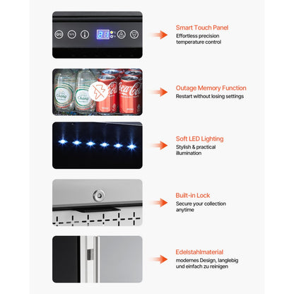 YC-100C - 88 Can Built-In Beverage Cooler with Glass Door Cooling