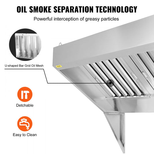 010604571937 - 47.24" Stainless Steel Exhaust Hood for Food Trucks