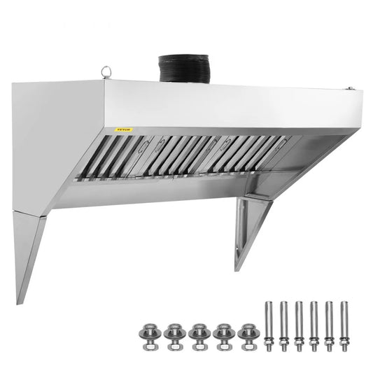 010194382200 - 6FT Durable Stainless Steel Exhaust Hood for Kitchens
