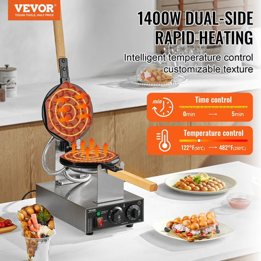 SC-X30 - Commercial Bubble Waffle Maker with Precise Temperature Control