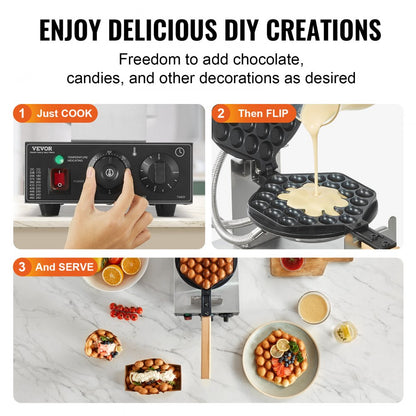 SC-X30 - Commercial Bubble Waffle Maker with Precise Temperature Control