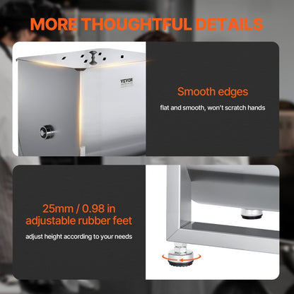 BX-40 - 80L SUS201 Stainless Steel Manual Meat Mixer with Adjustable Feet