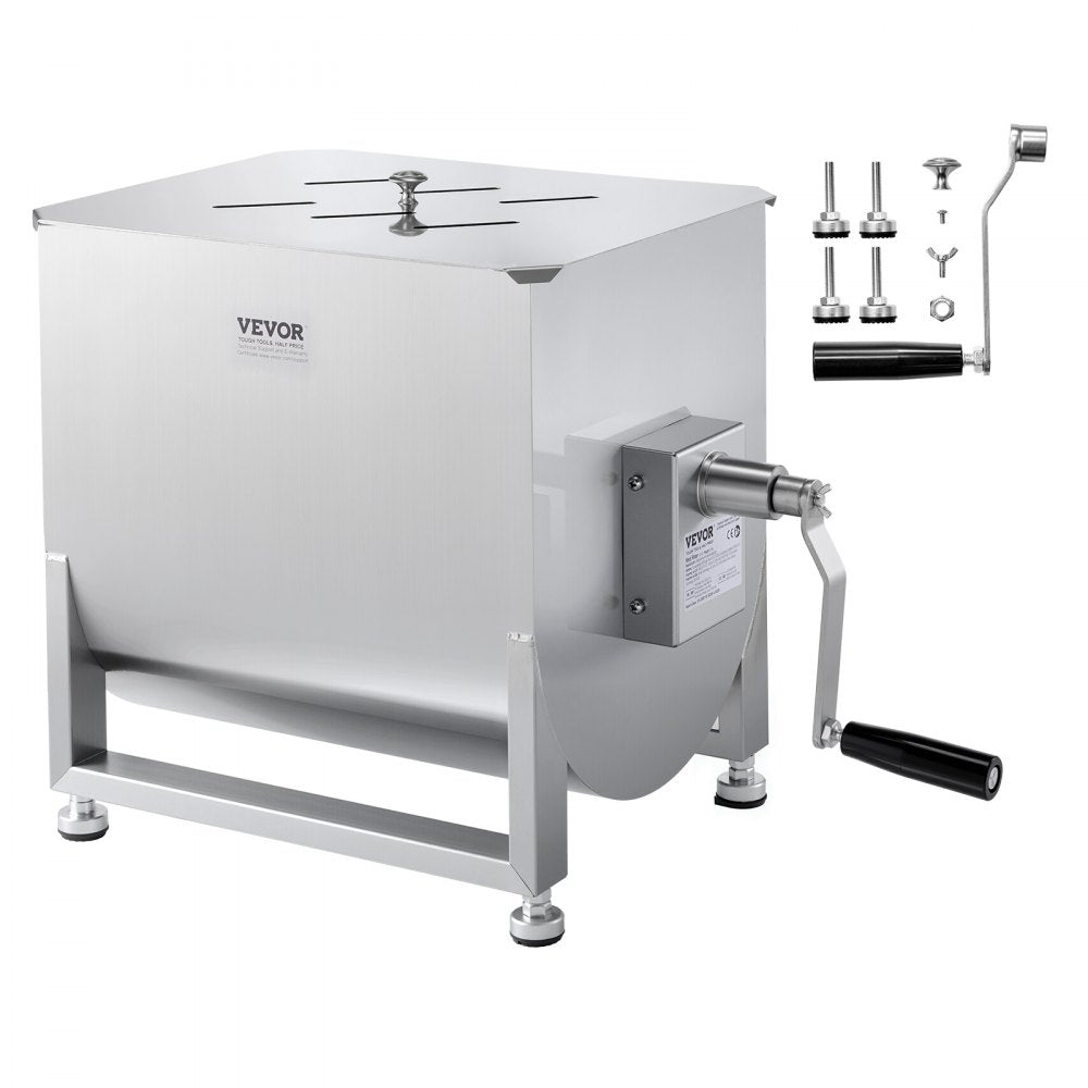 BX-40 - 80L SUS201 Stainless Steel Manual Meat Mixer with Adjustable Feet