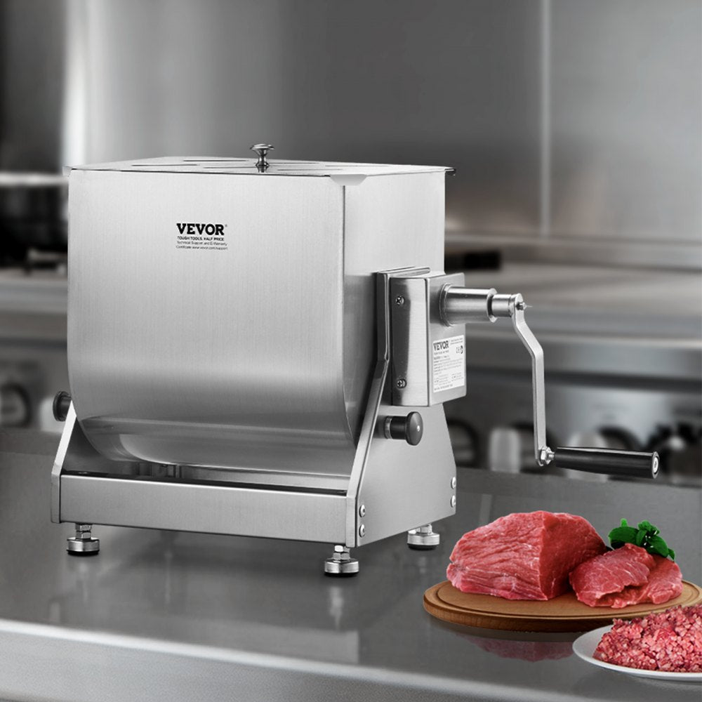 BX-30T - 60L Stainless Steel Manual Meat Mixer with Tilting Design