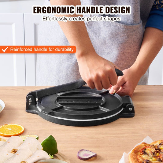 HES250 - 10-Inch Cast Iron Tortilla Press with Silicone Paper