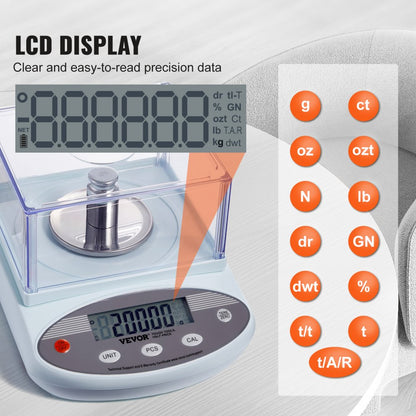 HZ5003 - Precision 500g Analytical Balance with High-Def Display and Stainless Tray
