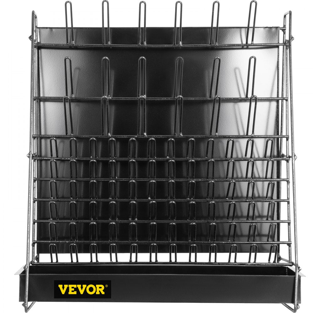 90PEGS - VEVOR 90-Peg Steel Drying Rack with Drain Pan and Beaker Brush