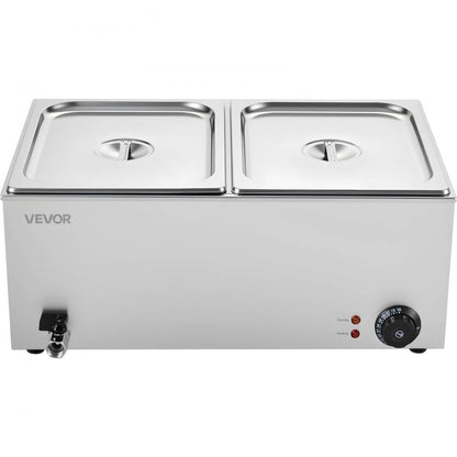 M-112 - 3-Pan Stainless Steel Food Warmer, 17QT with Dry-Burn Protection