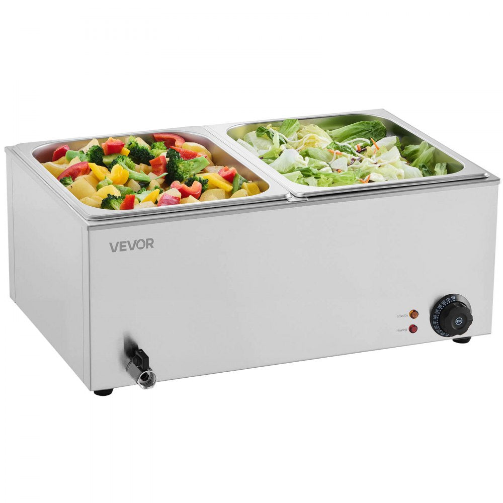 M-112 - 3-Pan Stainless Steel Food Warmer, 17QT with Dry-Burn Protection