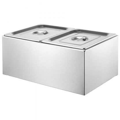 M-112 - 2-Pan Stainless Steel Food Warmer with Dry-Burn Protection