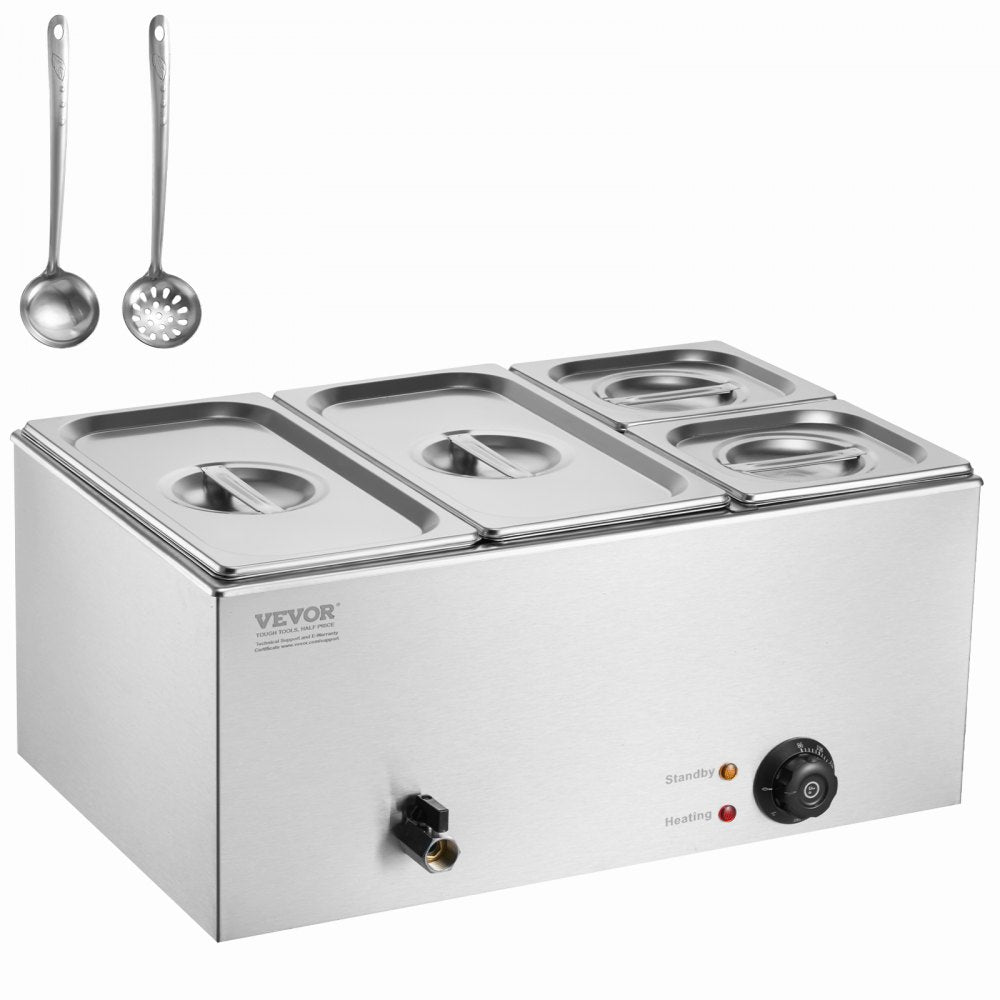 M-112 - 4-Pan Stainless Steel Food Warmer with Temp Control 16.4QT