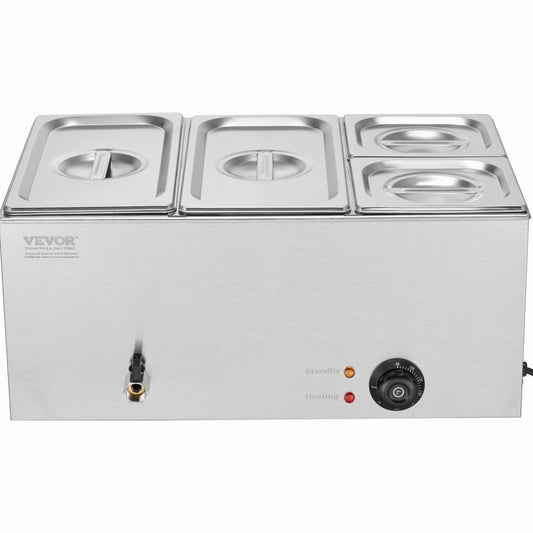 M-112 - 4-Pan Stainless Steel Food Warmer with Temp Control 16.4QT