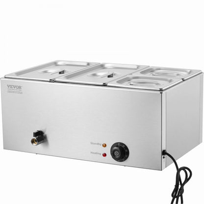 M-112 - 4-Pan Stainless Steel Food Warmer with Temp Control 16.4QT