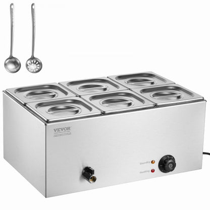 M-112 - 6-Pan Stainless Steel Food Warmer for Commercial Use