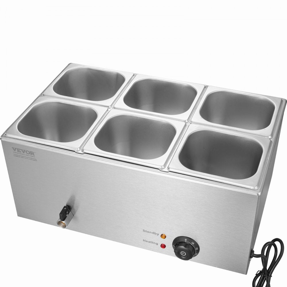 M-112 - 6-Pan Stainless Steel Food Warmer for Commercial Use