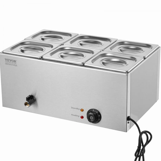 M-112 - 6-Pan Stainless Steel Food Warmer for Commercial Use