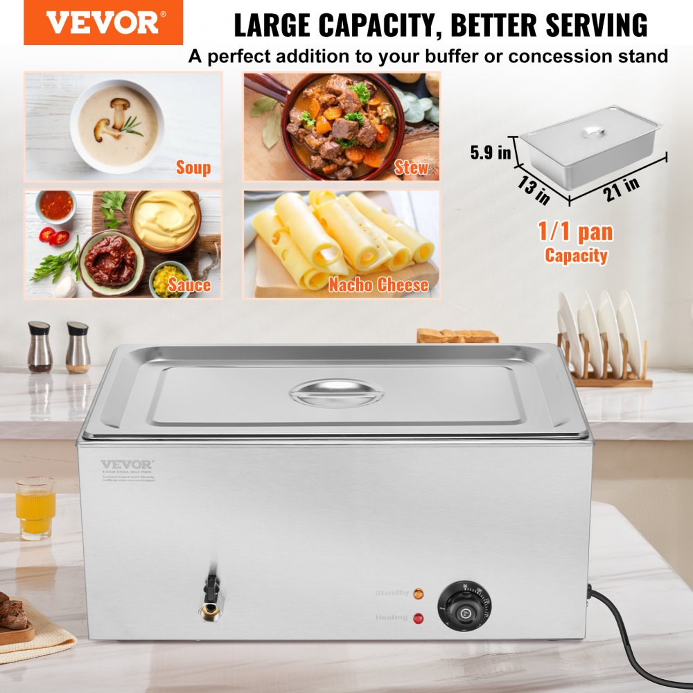 M-112 - 19Qt Stainless Steel Electric Food Warmer with Temperature Control
