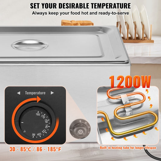 M-112 - 19Qt Stainless Steel Electric Food Warmer with Temperature Control