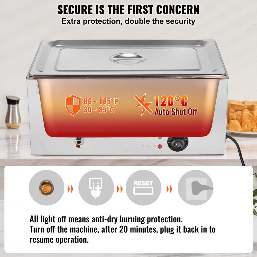 M-112 - 19Qt Stainless Steel Electric Food Warmer with Temperature Control