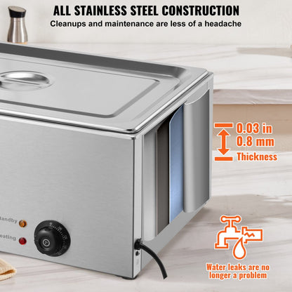M-112 - 19Qt Stainless Steel Electric Food Warmer with Temperature Control