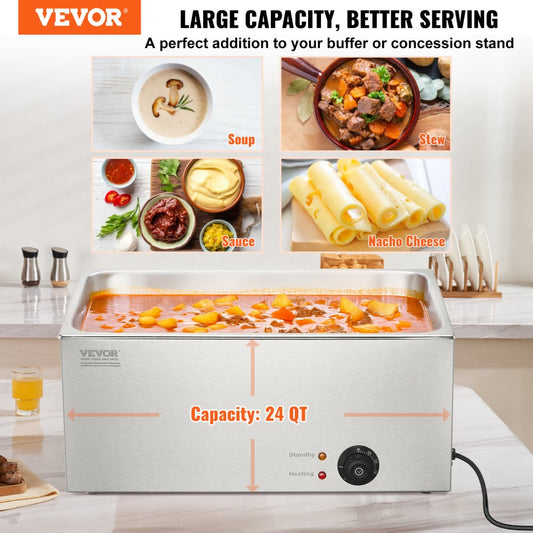 M-100 - 19Qt Stainless Steel Food Warmer with Dry-Burn Protection